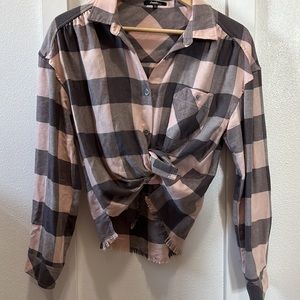 Cropped flannel shirt size medium